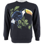 Vintage (National Wildlife Federation) - Tropical Toucan Bird Crew Neck Sweatshirt 1990 Small