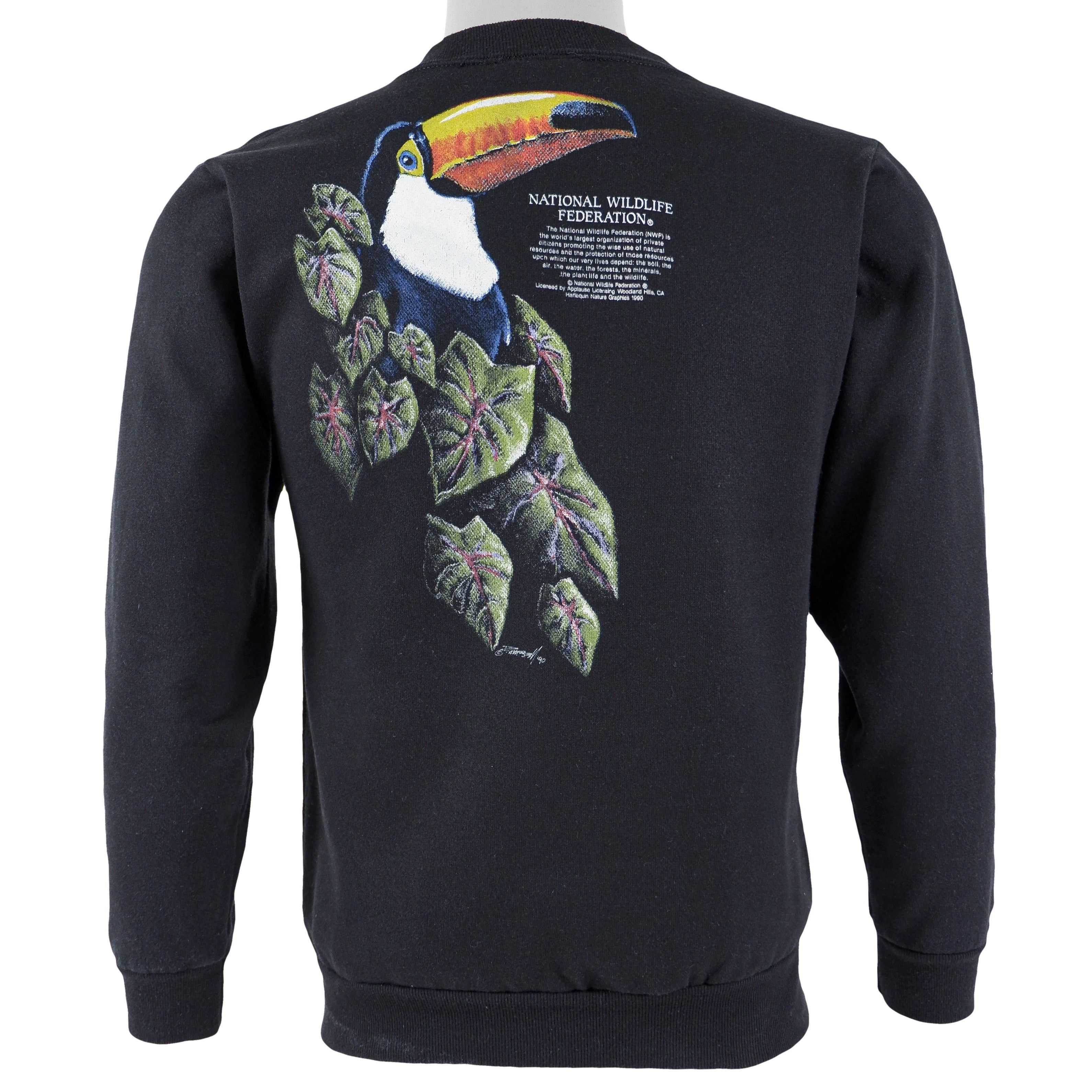 Vintage (National Wildlife Federation) - Hornbill Crew Neck Sweatshirt 1990s Small Vintage Retro