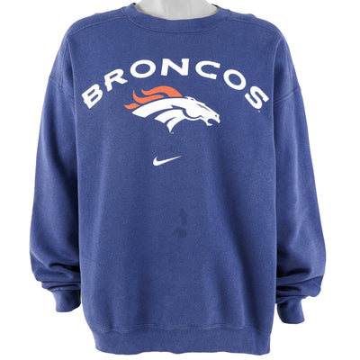 Nike - Denver Broncos Spell-Out Crew Neck Sweatshirt 1990s X-Large