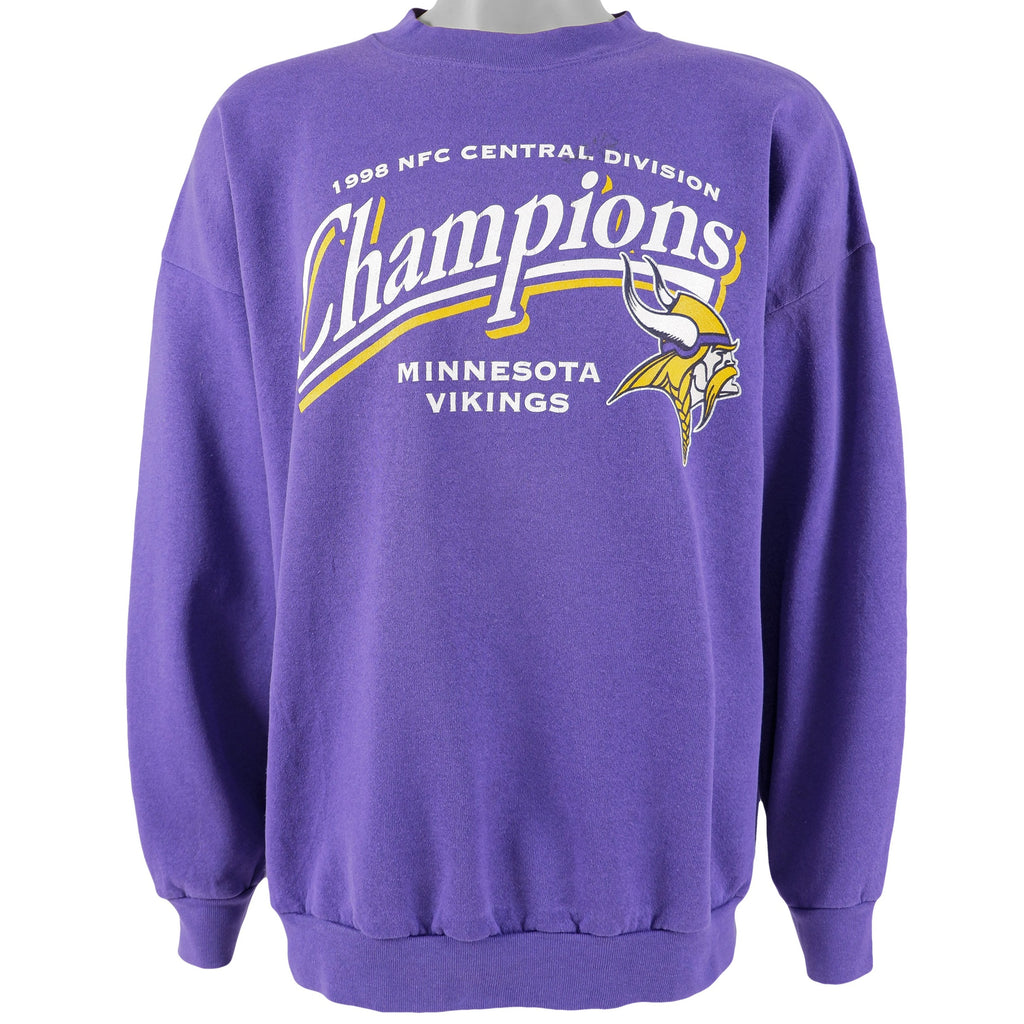 NFL (Logo 7) - Minnesota Vikings Crew Neck Sweatshirt 1998 X-Large Vintage Retro Football