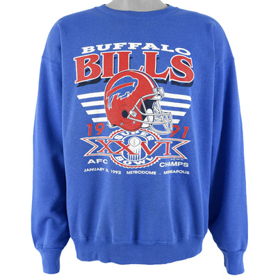 NFL (Trench) - Buffalo Bills, AFC Champs, Super Bowl XXVI Sweatshirt 1992 X-Large