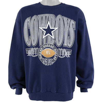 NFL - Dallas Cowboys Spell-Out Crew Neck Sweatshirt 1990s X-Large