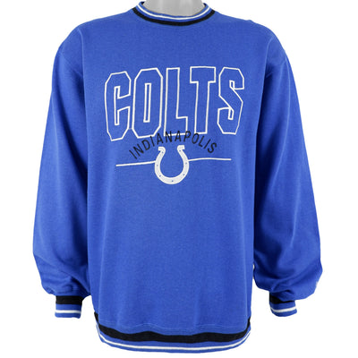 NFL (Logo 7) - Indianapolis Colts Crew Neck Sweatshirt 1990s Large