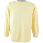 Guess - Yellow Embroidered Crew Neck Sweatshirt 1990s Medium