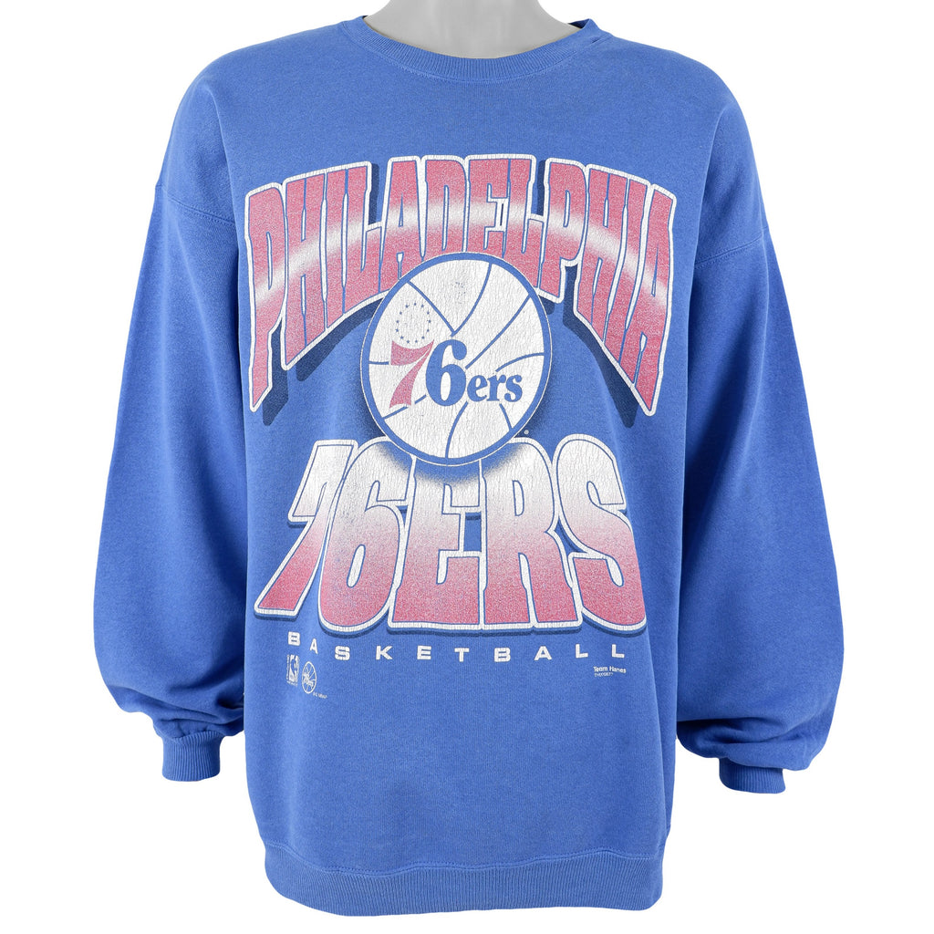 NBA (Hanes)- Philadelphia 76ers Crew Neck Sweatshirt 1990s X-Large Vintage Retro Basketball