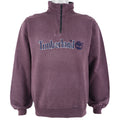 Timberland - Purple Spell-Out 1/4 Zip Sweatshirt 1990s Medium Vintage Retro 