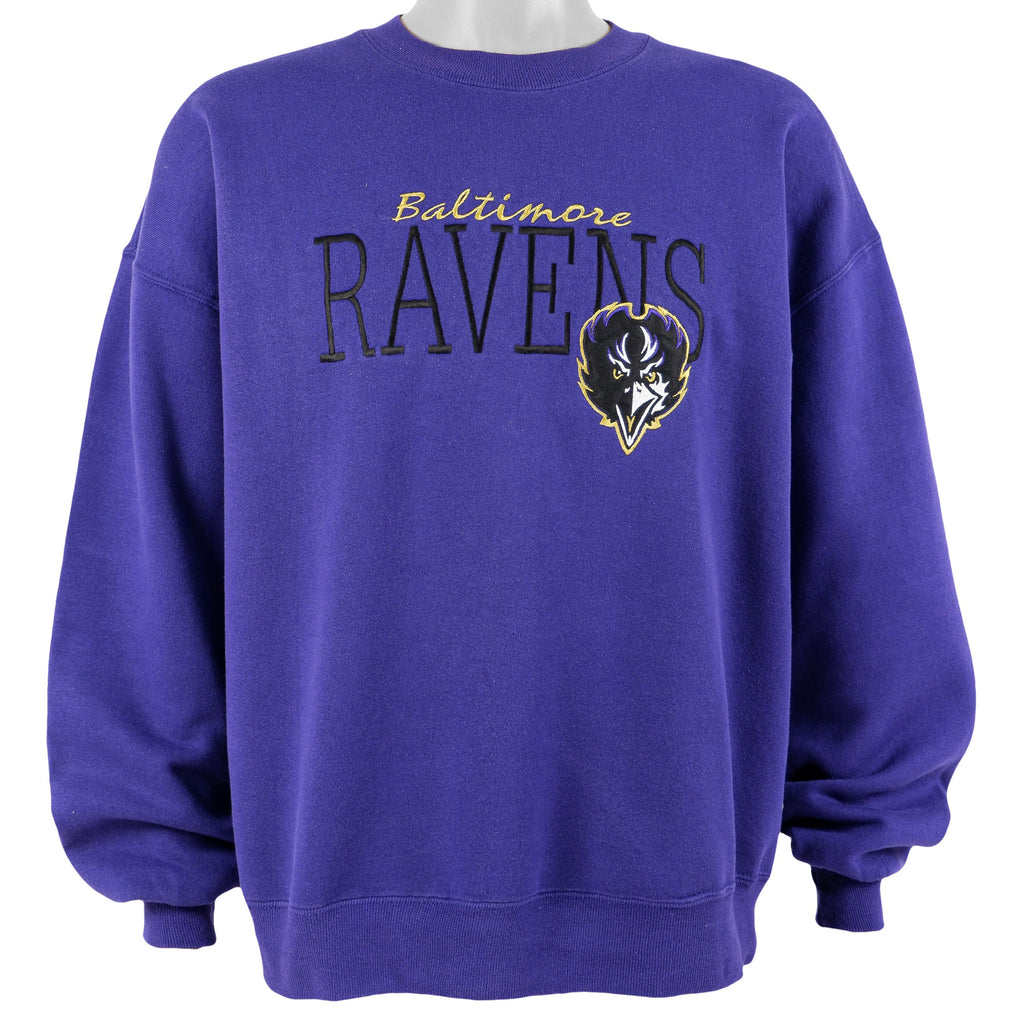 NFL (The Game) - Baltimore Ravens Crew Neck Sweatshirt 1990s X-Large Vintage Retro Football