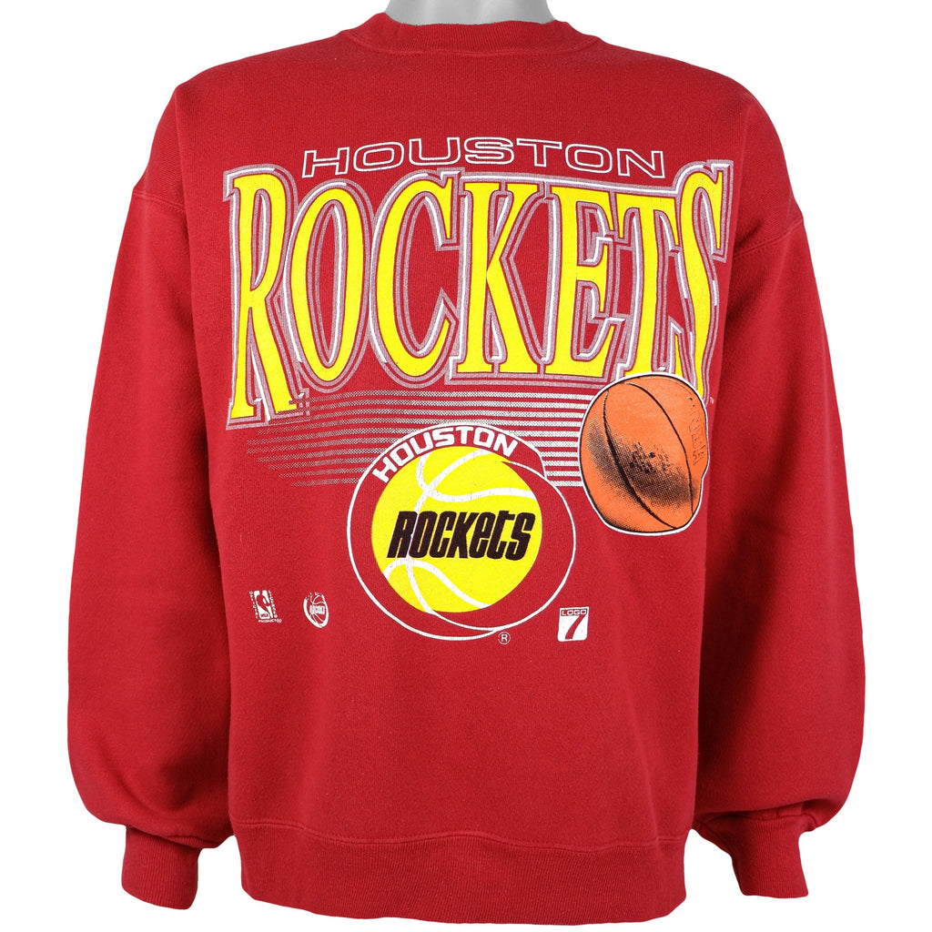 NBA (Logo 7) - Houston Rockets Crew Neck Sweatshirt 1990s X-Large Vintage Retro Basketball