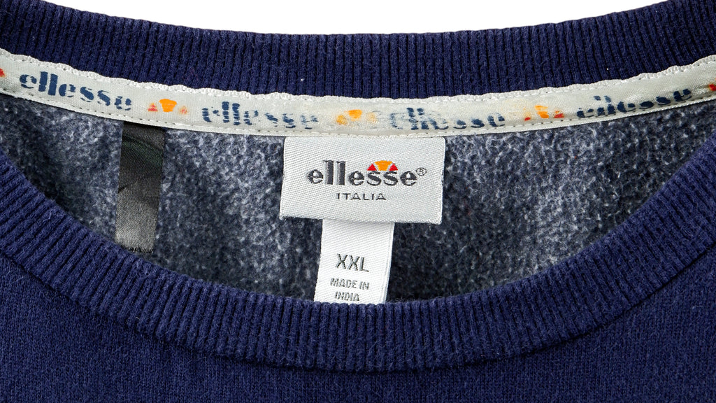 Ellesse - Blue Spell-Out Crew Neck Sweatshirt 1990s XX-Large Vintage Retro