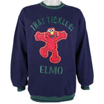 Vintage - Blue Elmo Crew Neck Sweatshirt 1990s X-Large Vintage Retro