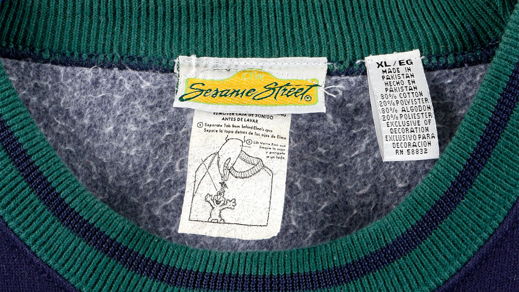 Vintage - Blue Elmo Crew Neck Sweatshirt 1990s X-Large Vintage Retro