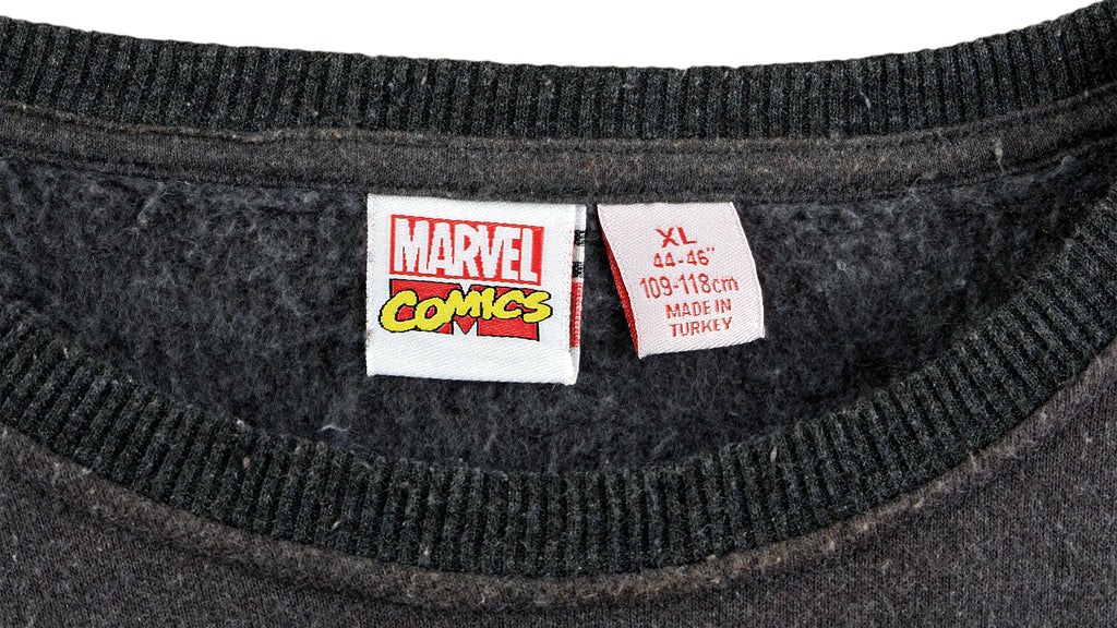 Marvel - Dark Grey Crew Neck Sweatshirt 1990s X-Large Vintage Retro