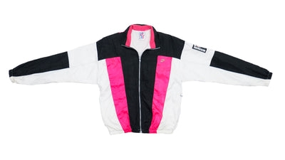 Nike - B&W and Pink Colorblock International Windbreaker 1990s Small