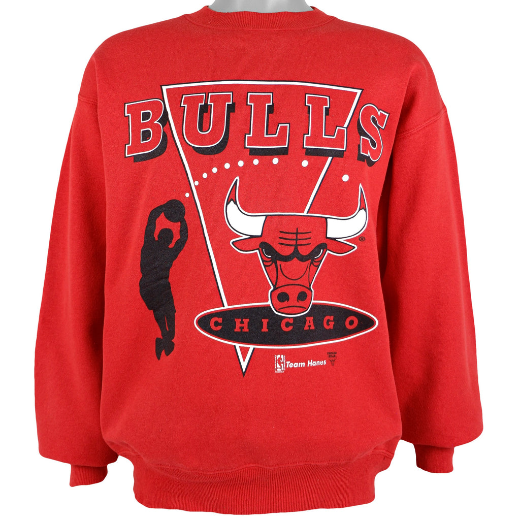 NBA (Hanes) - Chicago Bulls Crew Neck Sweatshirt 1990s X-Large Vintage Retro Basketball