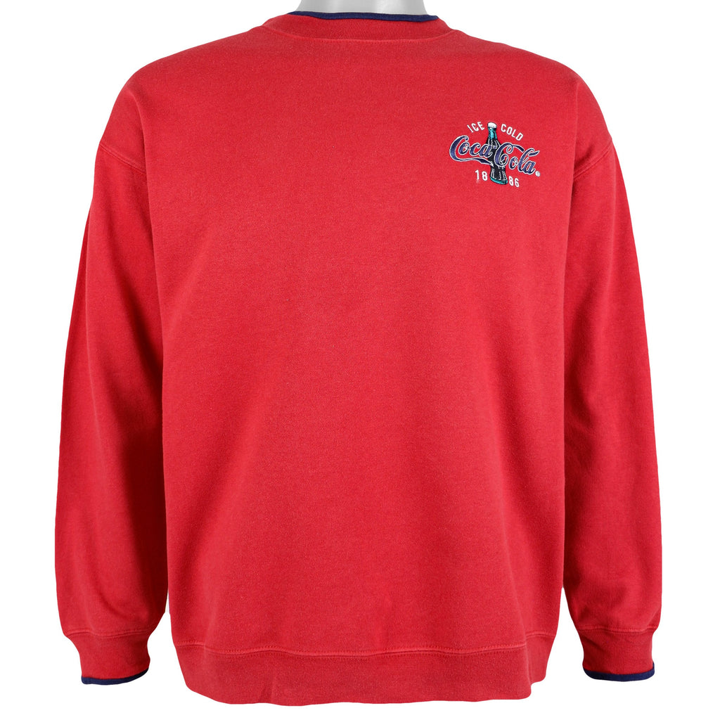 Vintage - Coca-Cola Ice Cold Embroidered Crew Neck Sweatshirt 1990s X-Large Vintage Retro