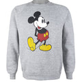 Disney - Grey Mickey Crew Neck Sweatshirt 1990s Large Vintage Retro