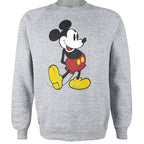 Disney - Grey Mickey Crew Neck Sweatshirt 1990s Large Vintage Retro