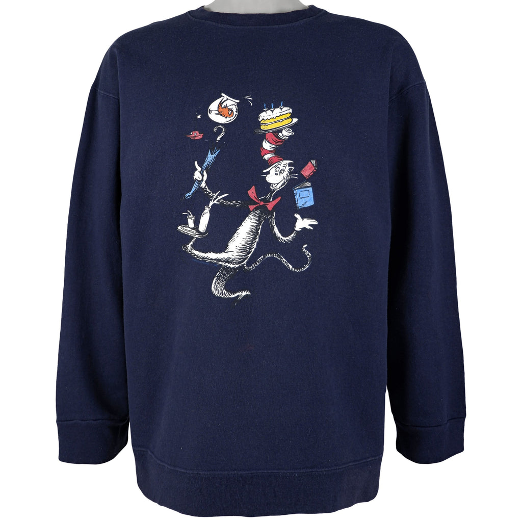 Vintage (Seuss Wear) - Dr. Seuss Printed Crew Neck Sweatshirt 1990s X-Large Vintage Retro