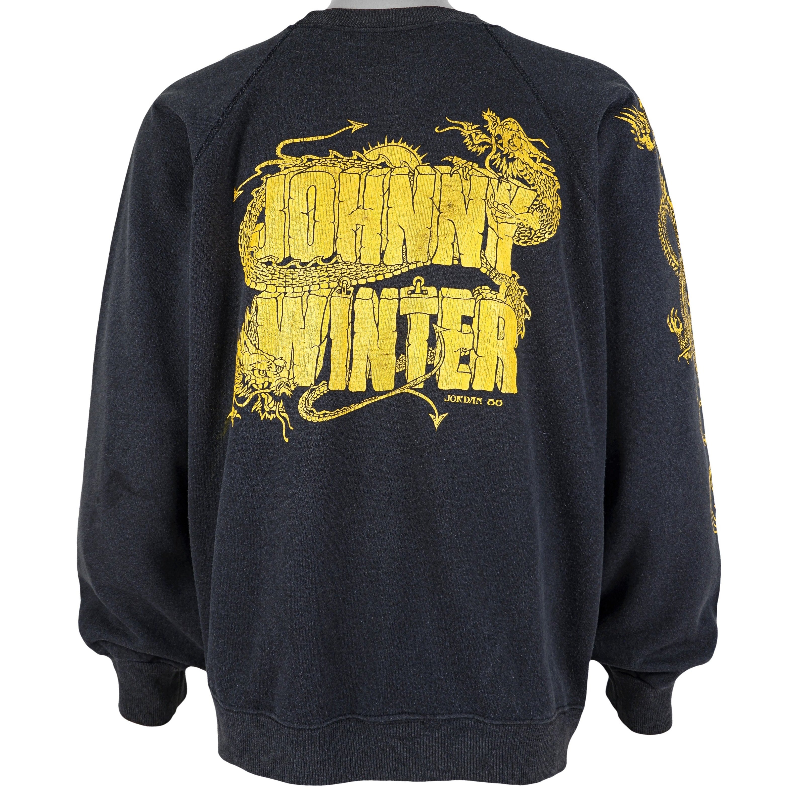 Vintage (Hanes) - Johnny Winter Guitar Slinger Crew Neck Sweatshirt 1988 X-Large Vintage Retro
