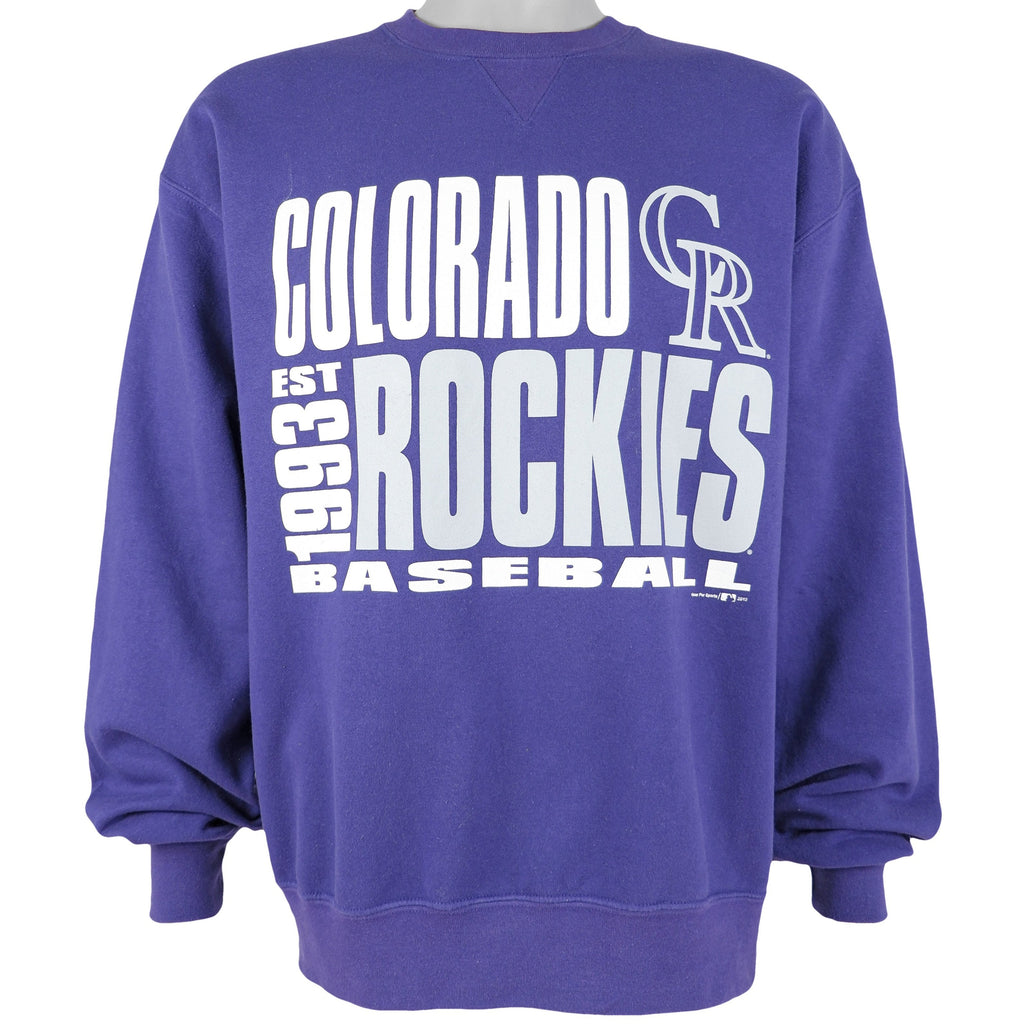 MLB (Gear For Sport) - Colorado Rockies Spell-Out Sweatshirt 2012 Large Vintage Retro Baseball