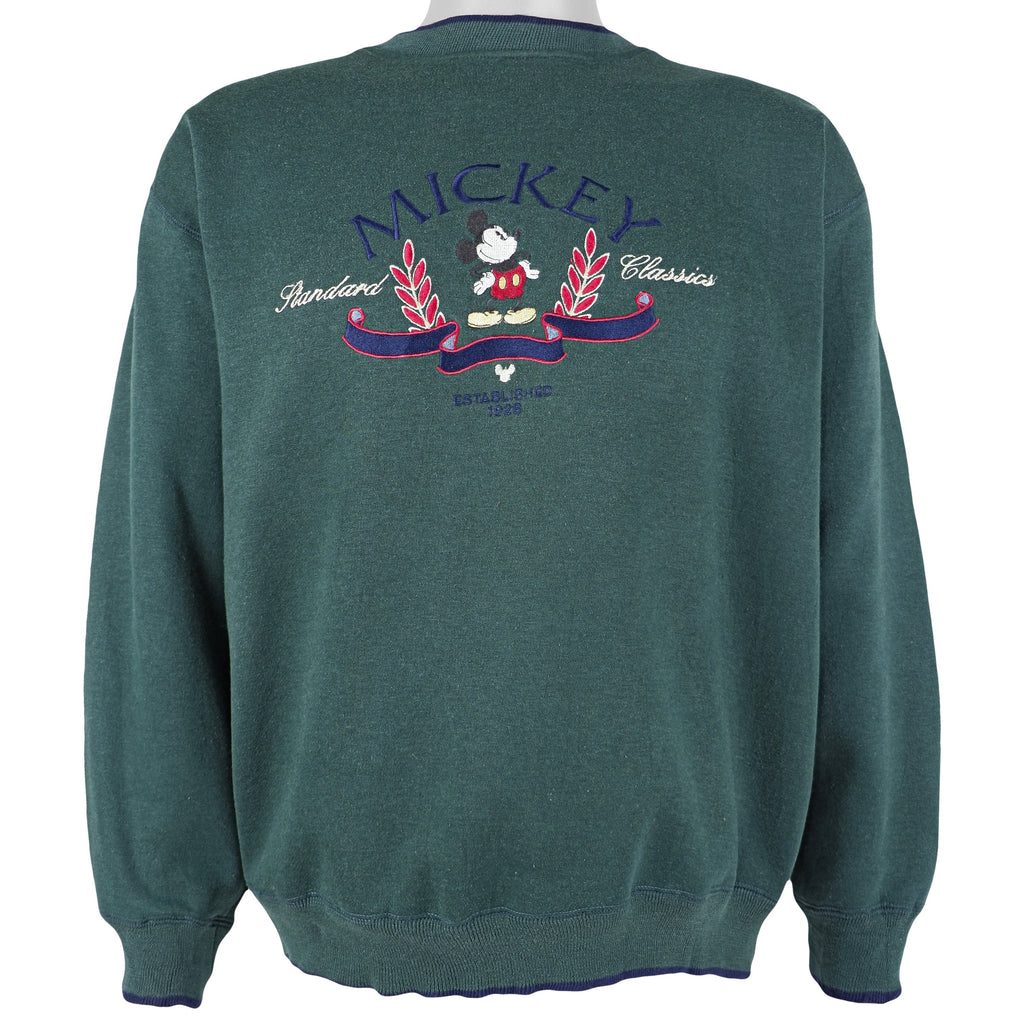 Disney - Mickey Embroidered Crew Neck Sweatshirt 1990s X-Large Vintage Retro