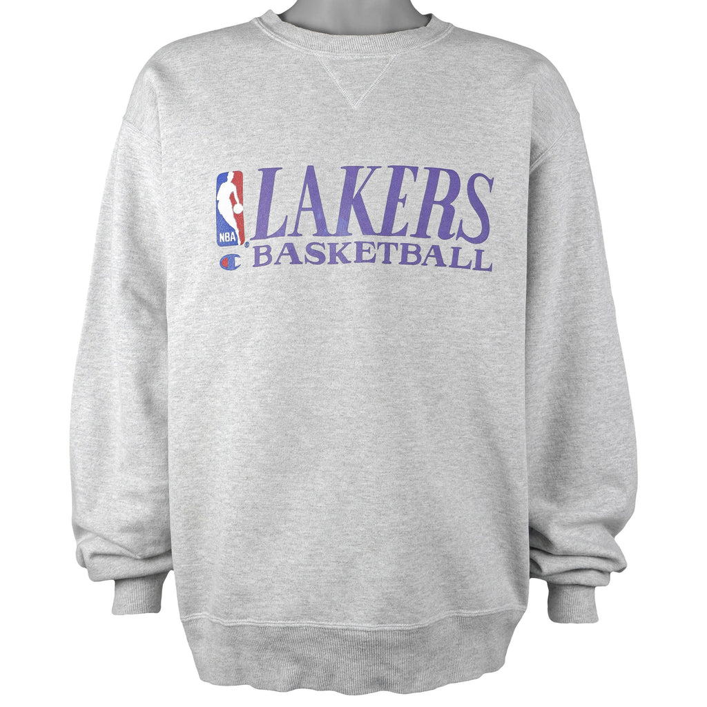 Champion - Los Angeles Lakers Crew Neck Sweatshirt 1990s XX-Large Vintage Retro Basketball