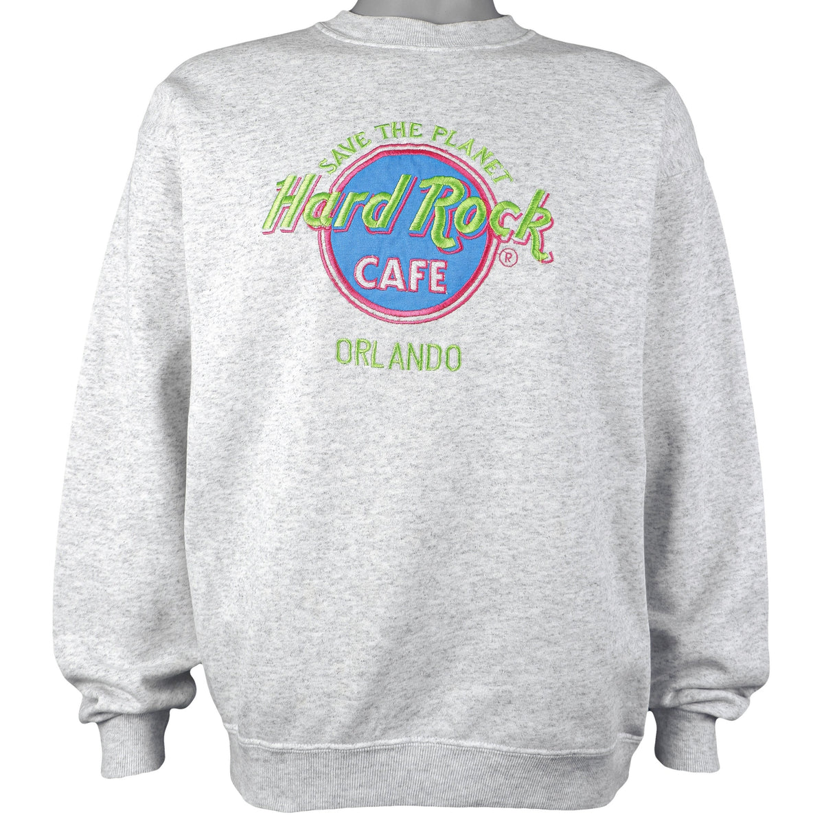 Hard Rock - Hard Rock Cafe, Orlando Embroidered Crew Neck Sweatshirt 1990s Large Vintage Retro