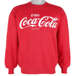 Vintage - Red Enjoy Coca-Cola Crew Neck Sweatshirt 1990s Medium