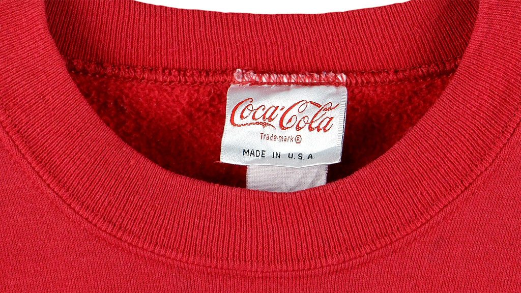 Vintage - Red Enjoy Coca-Cola Crew Neck Sweatshirt 1990s Medium Vintage Retro