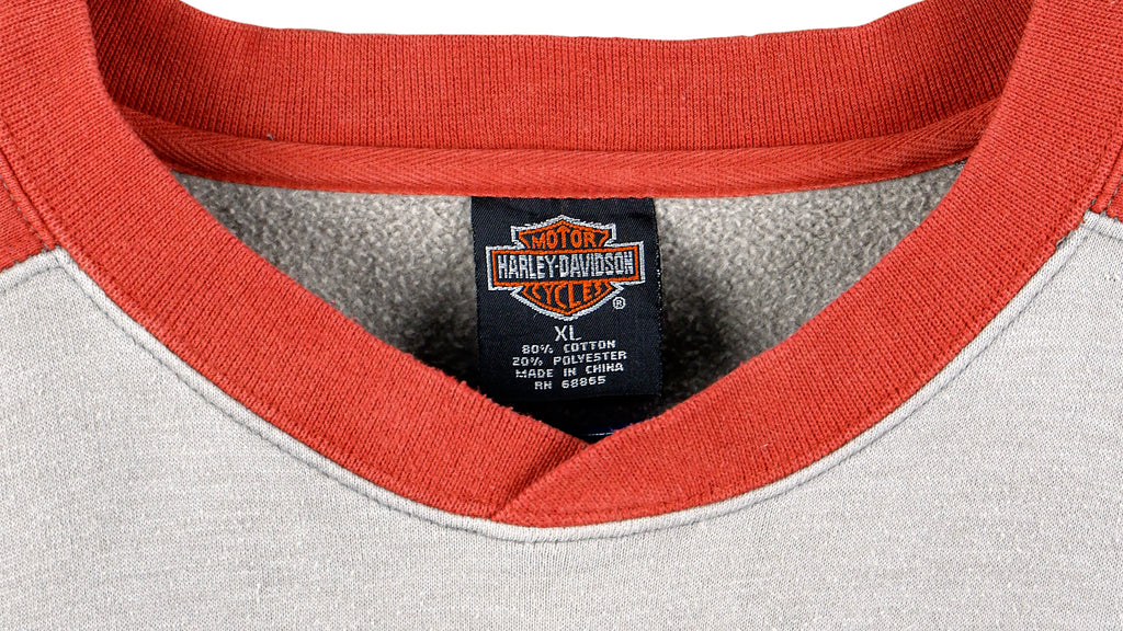 Harley Davidson - Grey Big Spell-Out Sweatshirt 1990s X-Large Vintage Retro 