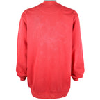 Nike - Red Big Spell-Out Crew Neck Sweatshirt 1990s Large Vintage Retro