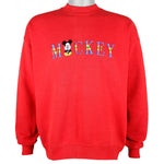 Disney (Mickey & Co.) - Mickey Embroidered Crew Neck Sweatshirt 1990s X-Large