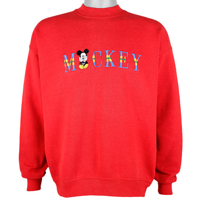 Disney (Mickey & Co.) - Mickey Embroidered Crew Neck Sweatshirt 1990s Large