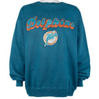 NFL (Majestic) - Miami Dolphins Crew Neck Sweatshirt 1990s X-Large Vintage Retro Football