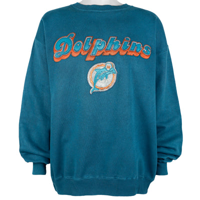 NFL (Majestic) - Miami Dolphins Crew Neck Sweatshirt 1990s X-Large