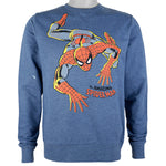 Marvel - Blue the Amazing Spider-Man Crew Neck Sweatshirt Medium Vintage Retro