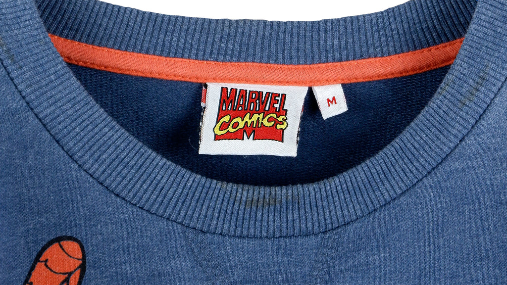 Marvel - Blue the Amazing Spider-Man Crew Neck Sweatshirt Medium Vintage Retro