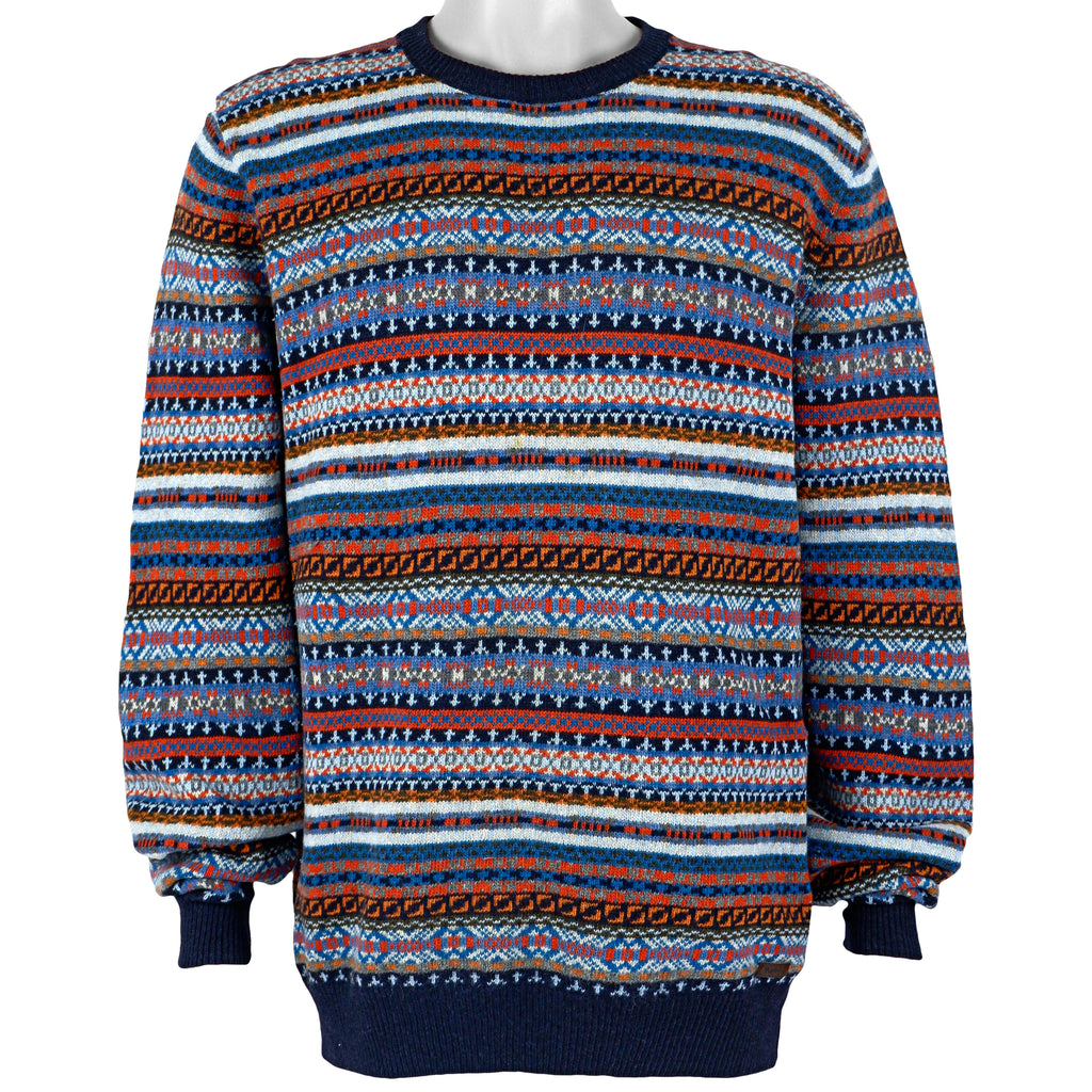 Vintage (Barbour) - Stripes Crew Neck Knit Sweater 1990s X-Large VintageRetro