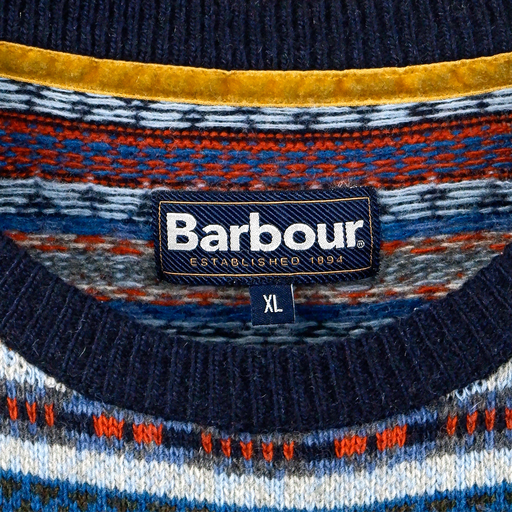 Vintage (Barbour) - Stripes Crew Neck Knit Sweater 1990s X-Large Vintage Retro