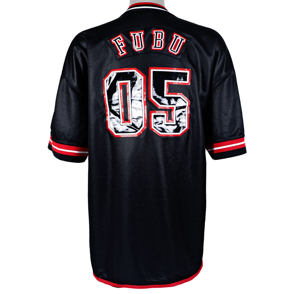 FUBU - Black Salem 05 Spell-Out Jersey 1990s 3X-Large Vintage Retro