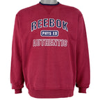 Reebok - Red Big Spell-Out Crew Neck Sweatshirt 1990s Medium Vintage Retro