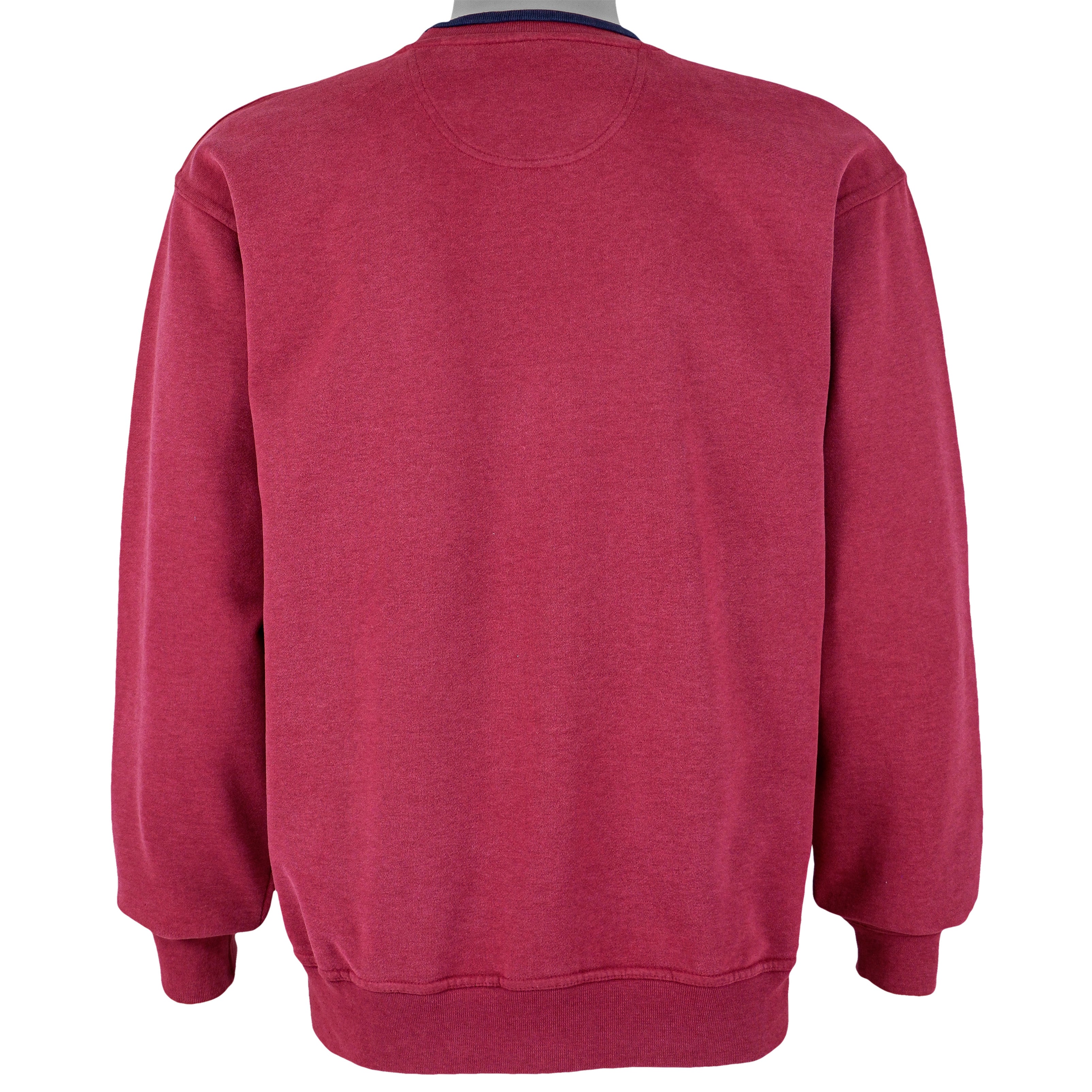 Reebok - Red Big Spell-Out Crew Neck Sweatshirt 1990s Medium Vintage Retro