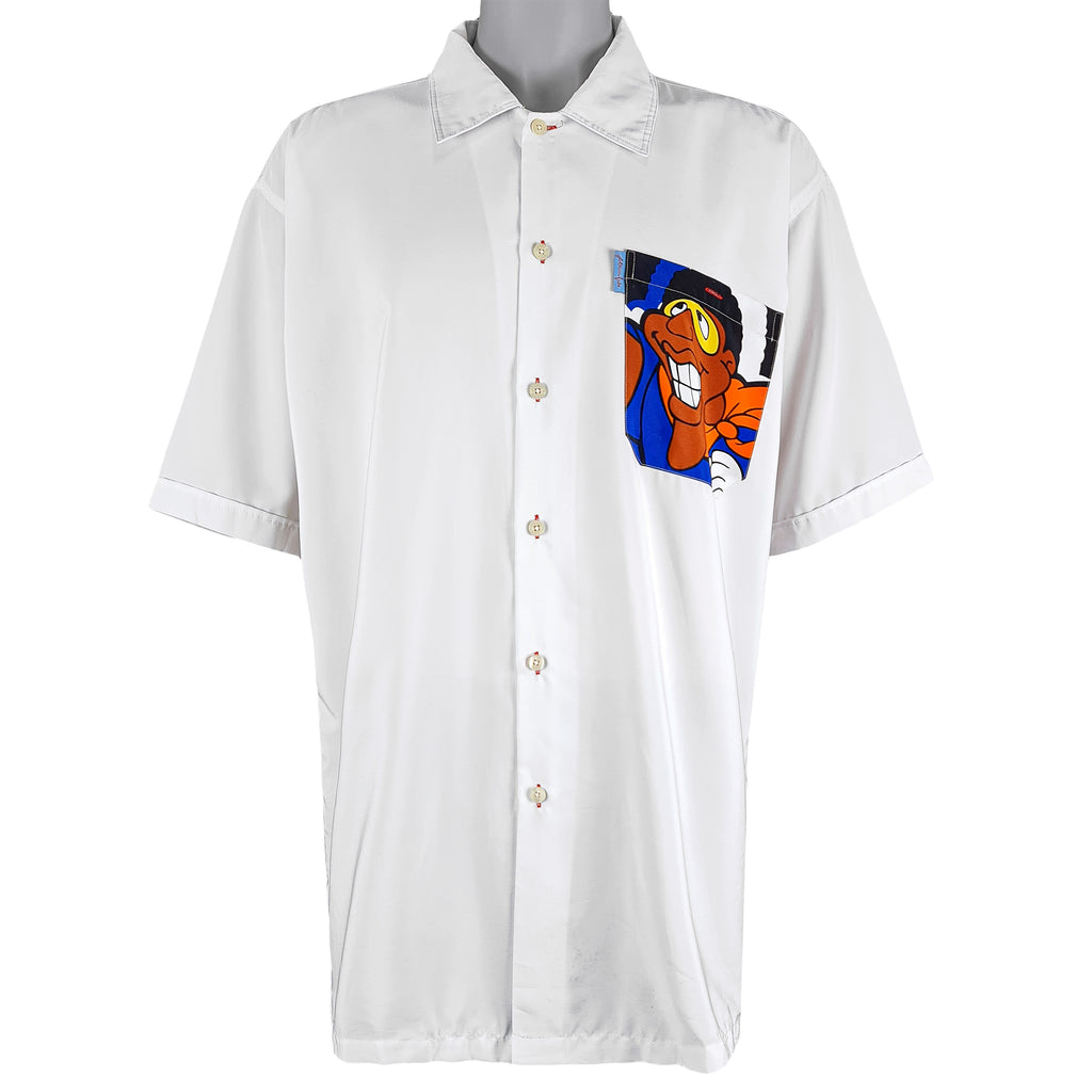 FUBU - Brown Hornet Button-Up T-Shirt 1990s XX-Large Vintage Retro