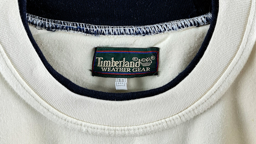 Timberland - Wind, Water, Earth & Sky Embroidered Sweatshirt 1990s Medium Vintage Retro