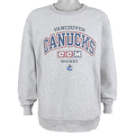 NHL (CCM) - Vancouver Canucks Crew Neck Sweatshirt 1990s X-Large Vintage Retro Hockey
