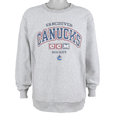 NHL (CCM) - Vancouver Canucks Crew Neck Sweatshirt 1990s X-Large