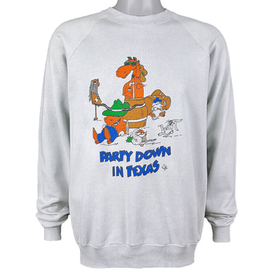 Vintage - Party Down in Texas Crew Neck Sweatshirt 1990s X-Large