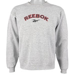 Reebok - Grey Spell-Out Crew Neck Sweatshirt 1990s Medium Vintage Retro