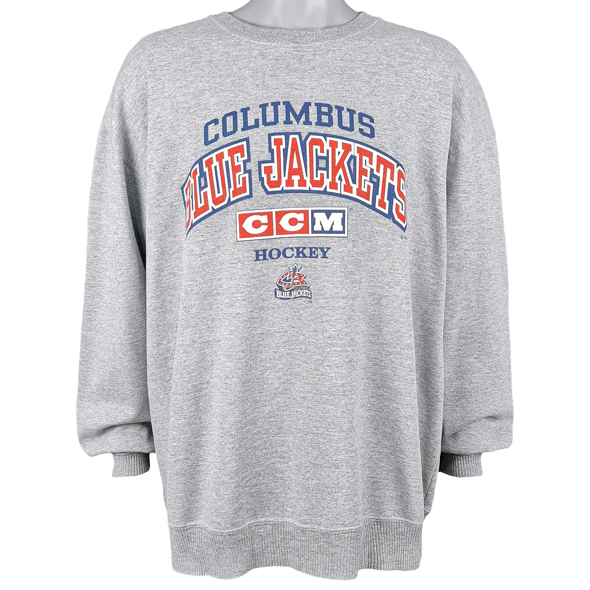 NHL (CCM) - Columbus Blue Jackets Crew Neck Sweatshirt 1990s X-Large Vintage Retro Hockey
