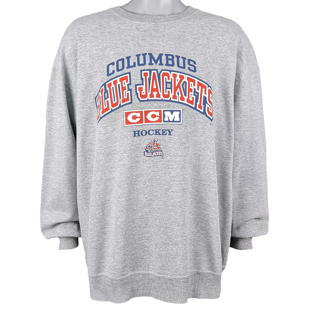 NHL (CCM) - Columbus Blue Jackets Crew Neck Sweatshirt 1990s X-Large Vintage Retro Hockey